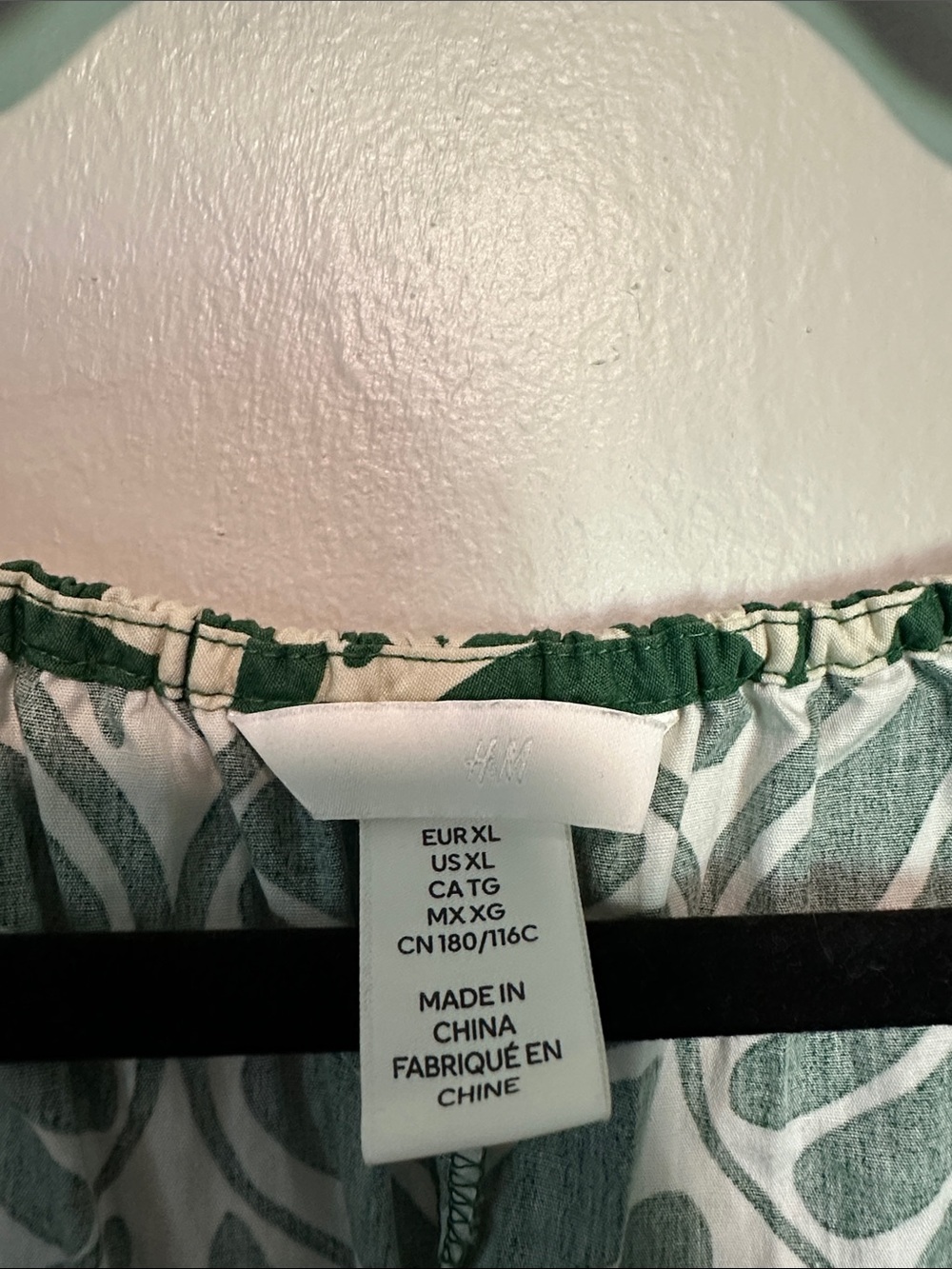 H&M Cream Midi Dress with Green Leaf Print - Picture 2 of 5
